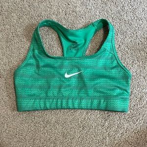 Green and blue Nike sports bra